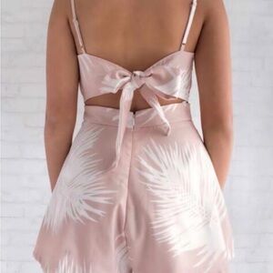 Blithe Los Angeles Pink and White Romper Sz M